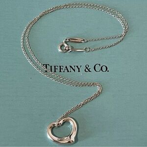 Tiffany & Co. Pure 925 Silver Elsa Peretti
Open Heart Necklace